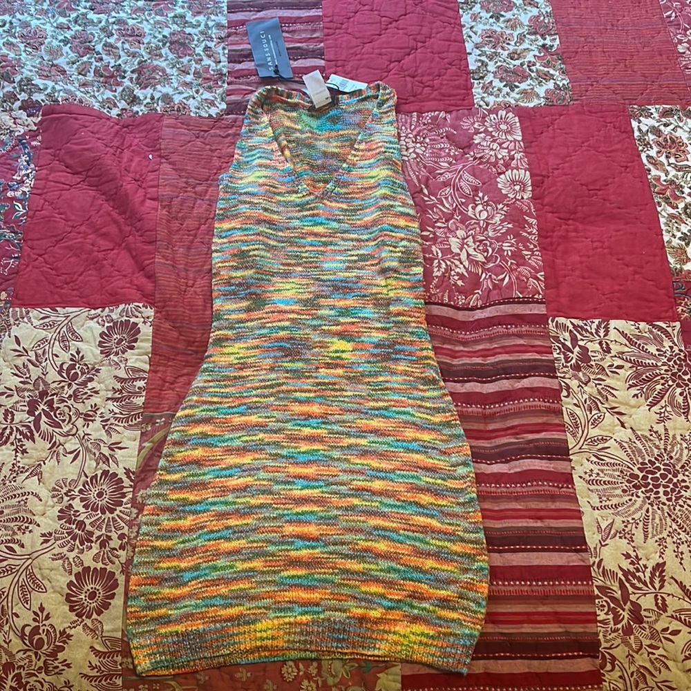 Multicolored 80s mini dress
